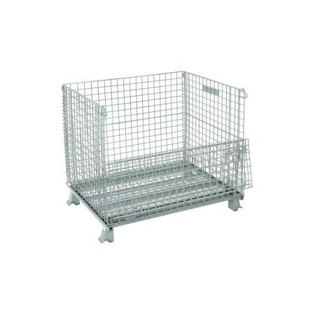GLOBAL EQUIPMENT Global Industrial„¢ Folding Wire Container, 40"L x 32"W x 34-1/2"H, 3000 Lb. Capacity 493396